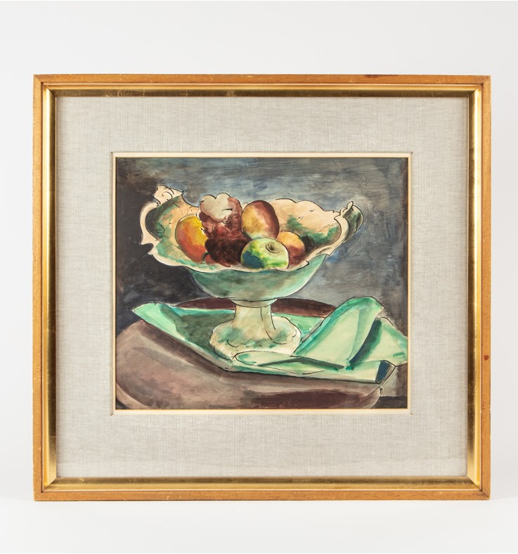 Bernard Meninsky (1891 - 1950) Still Life a bowl of fruit, signed, Circa 1930