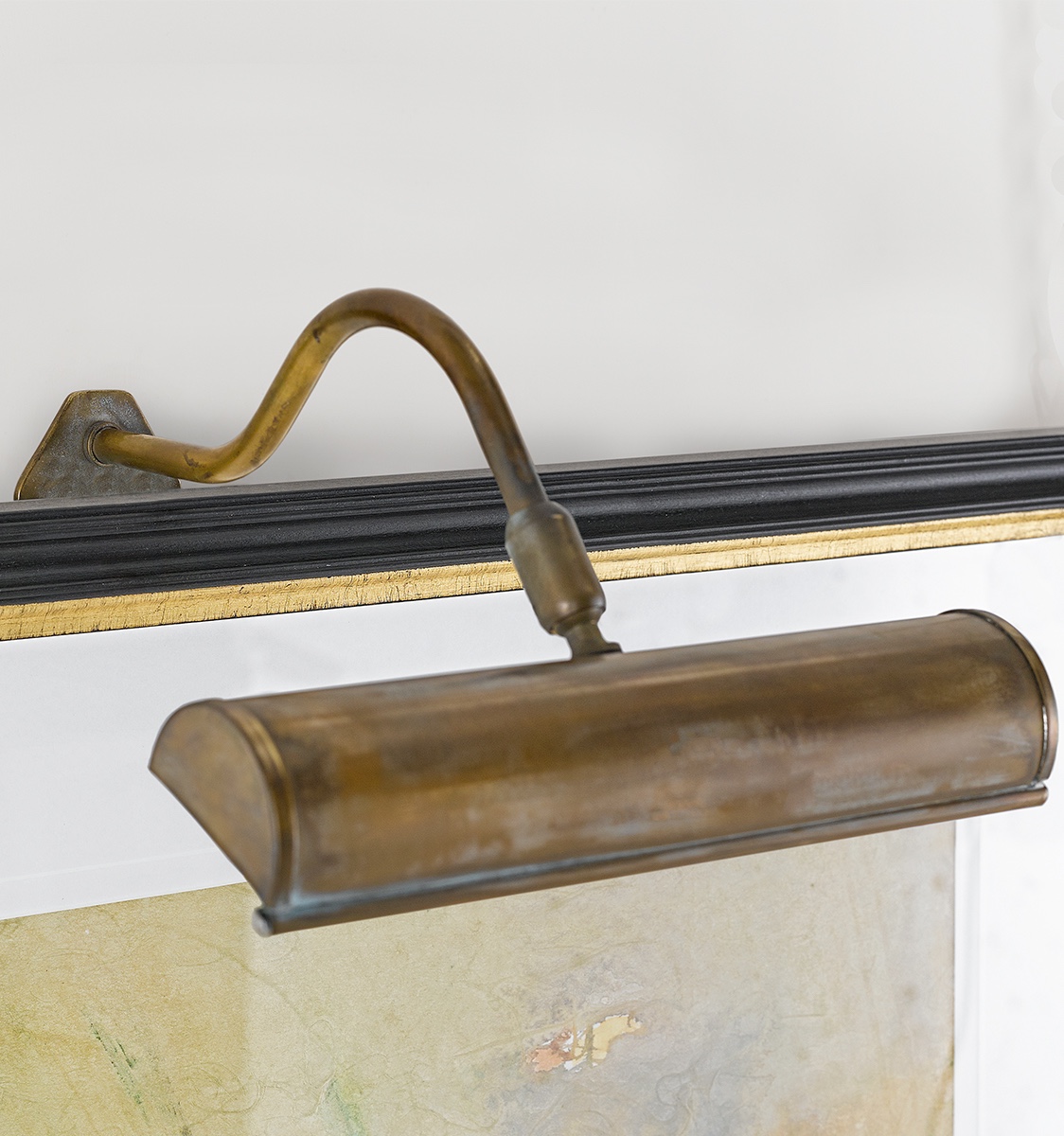 9" Picture Light Antique Brass Picture & Bookcase Lights Lighting