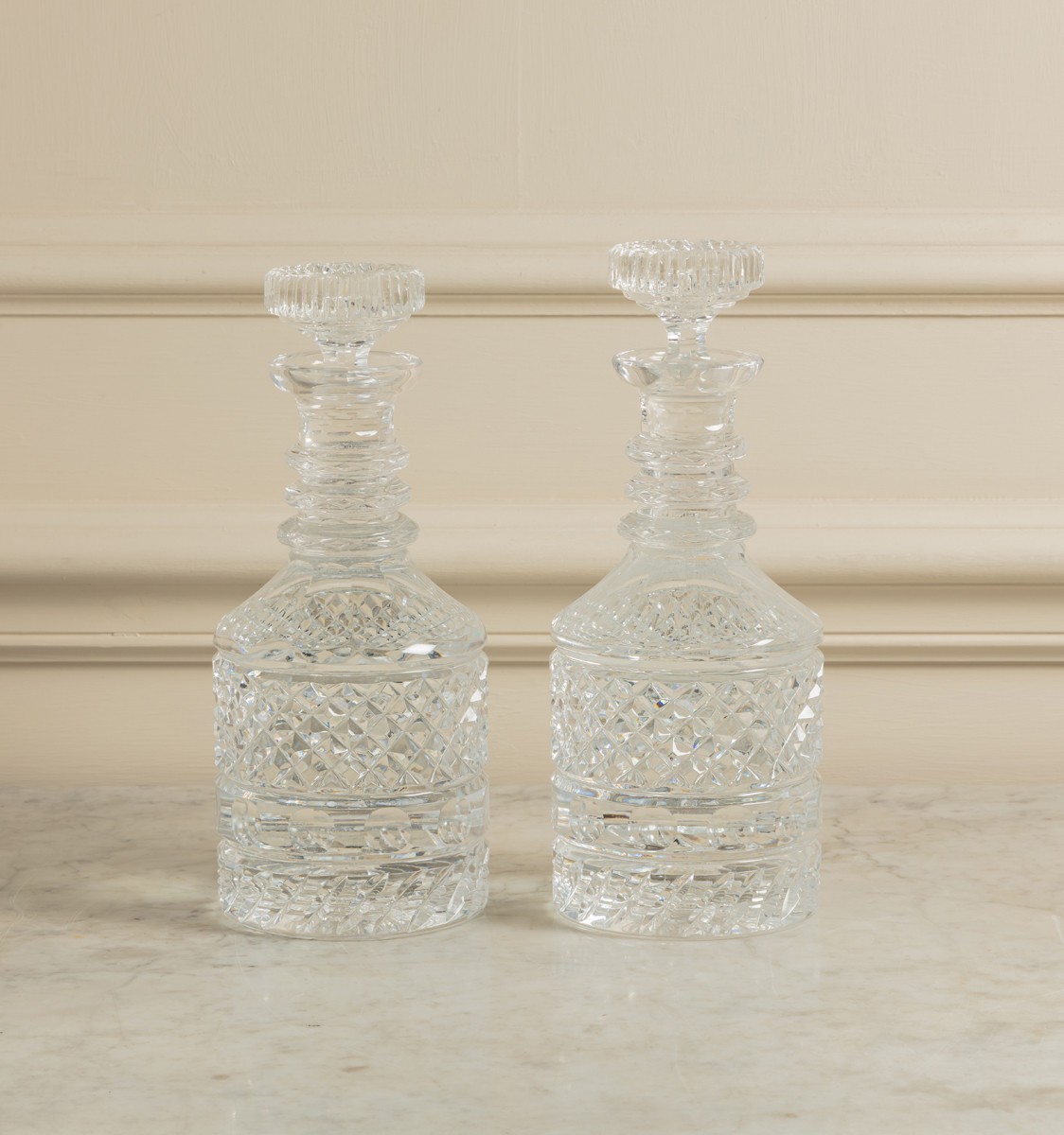 Pair of cut glass magnum decanters | Robert Kime Ltd | Antiques