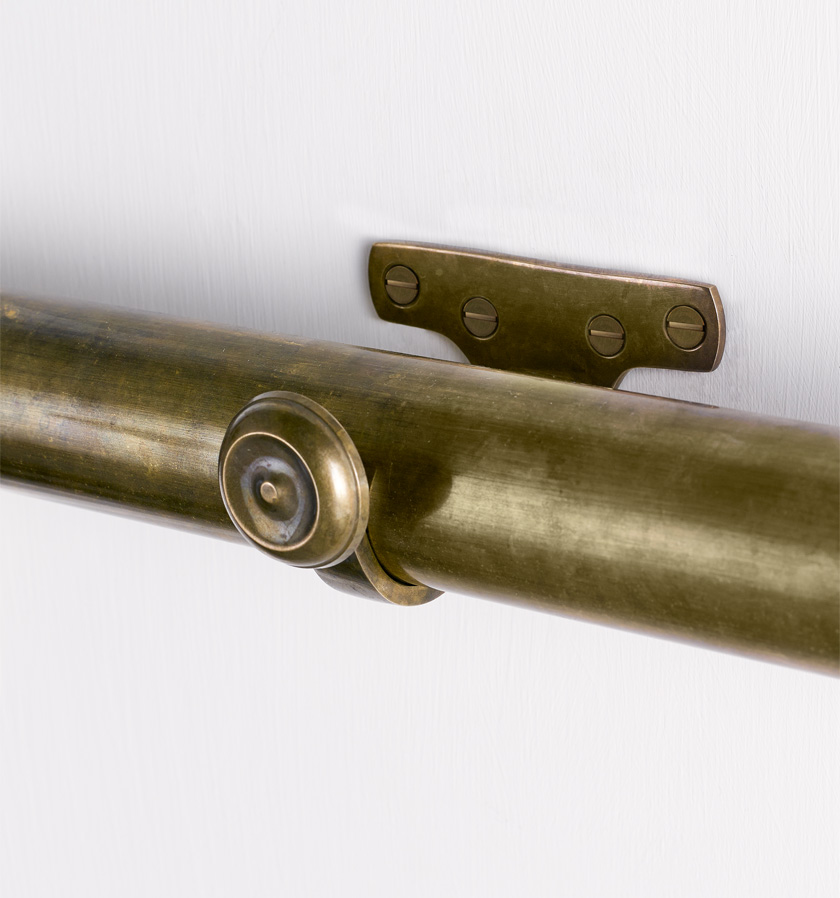 Fixed Centre Bracket In Antique Brass Brackets Curtain Poles Reproduction Robert Kime Ltd.