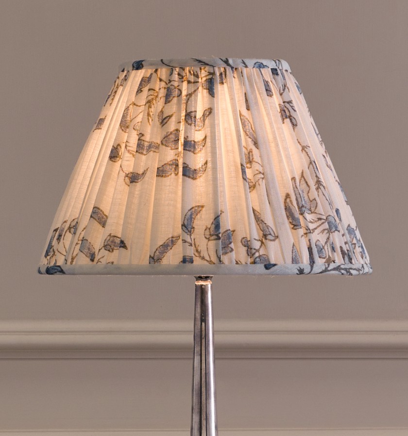 12" RK Fabric Shade - Pea Pods Blue on White 12" RK Fabric Shade - Pea Pods Blue on White